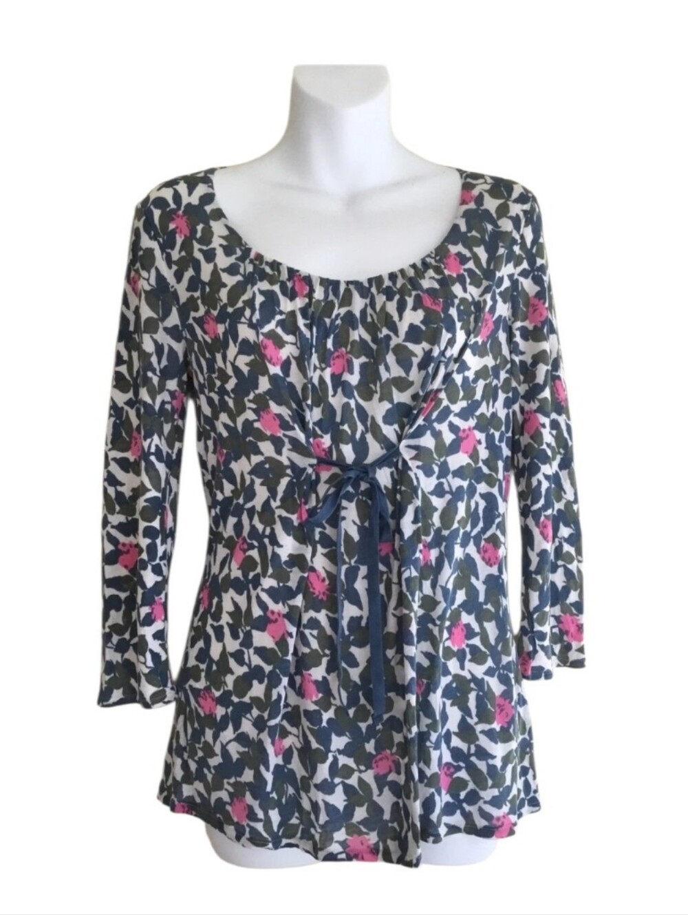 Boden Floral Tie Front Lyocell Blouse